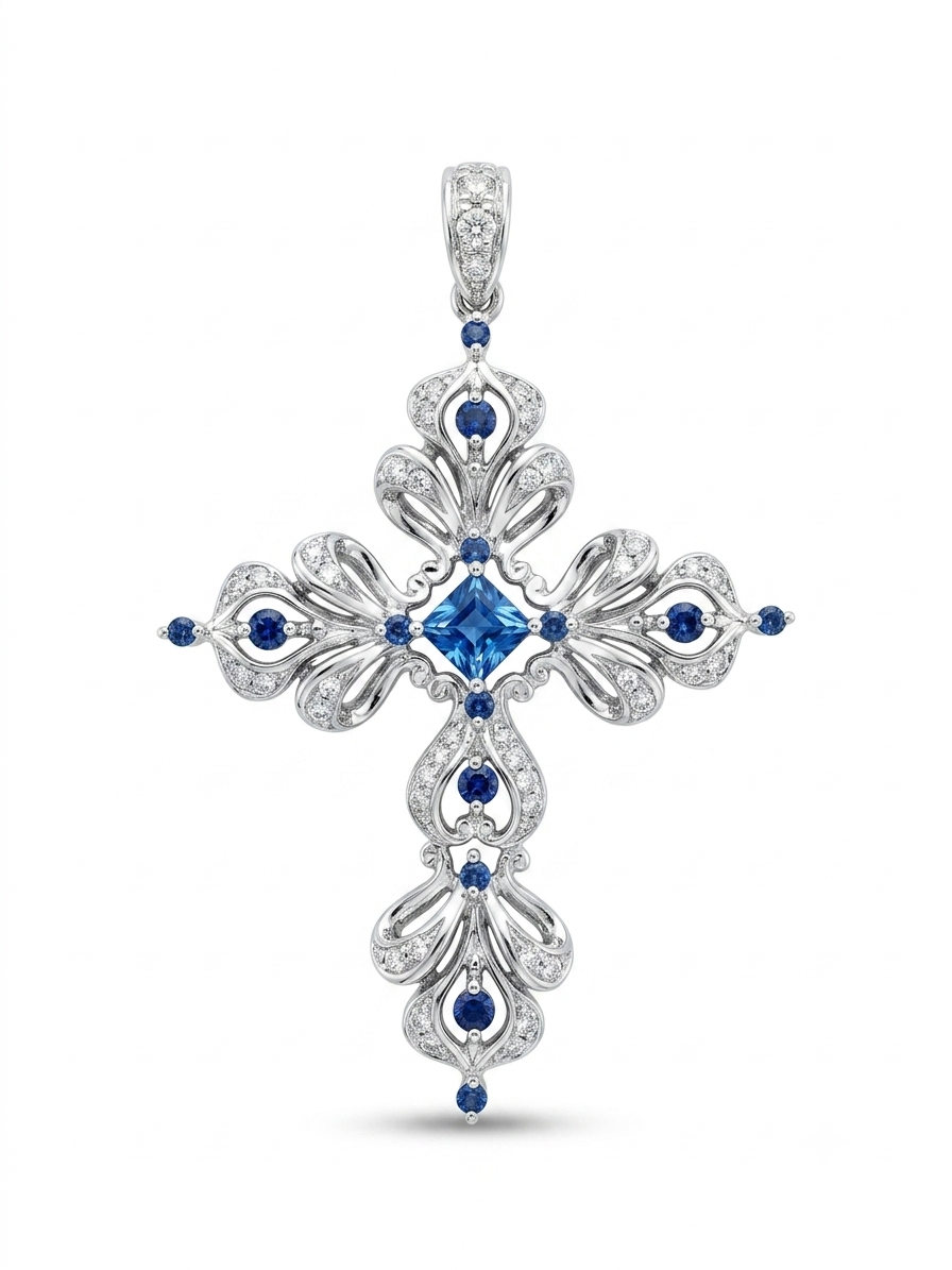 Sapphire Grace Cross Pendant