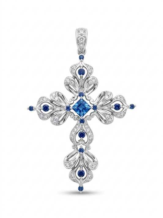 Sapphire Grace Cross Pendant