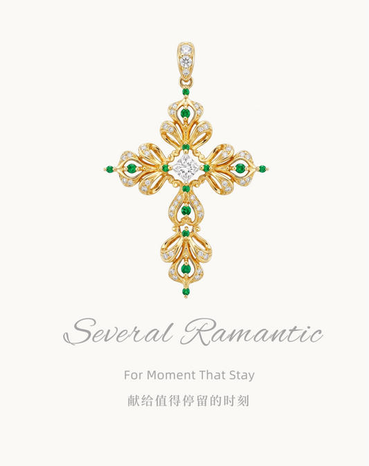 Verdant Grace Cross Pendant